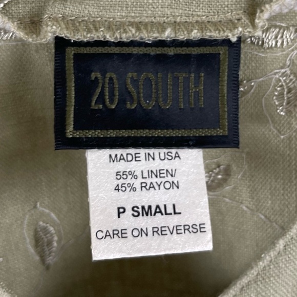 Vintage 20 South Linen Petite Small Embroidered Button Blazer Made in USA - Picture 4 of 6